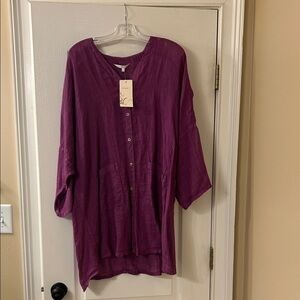 Elegant Plum Button-Down Shirt